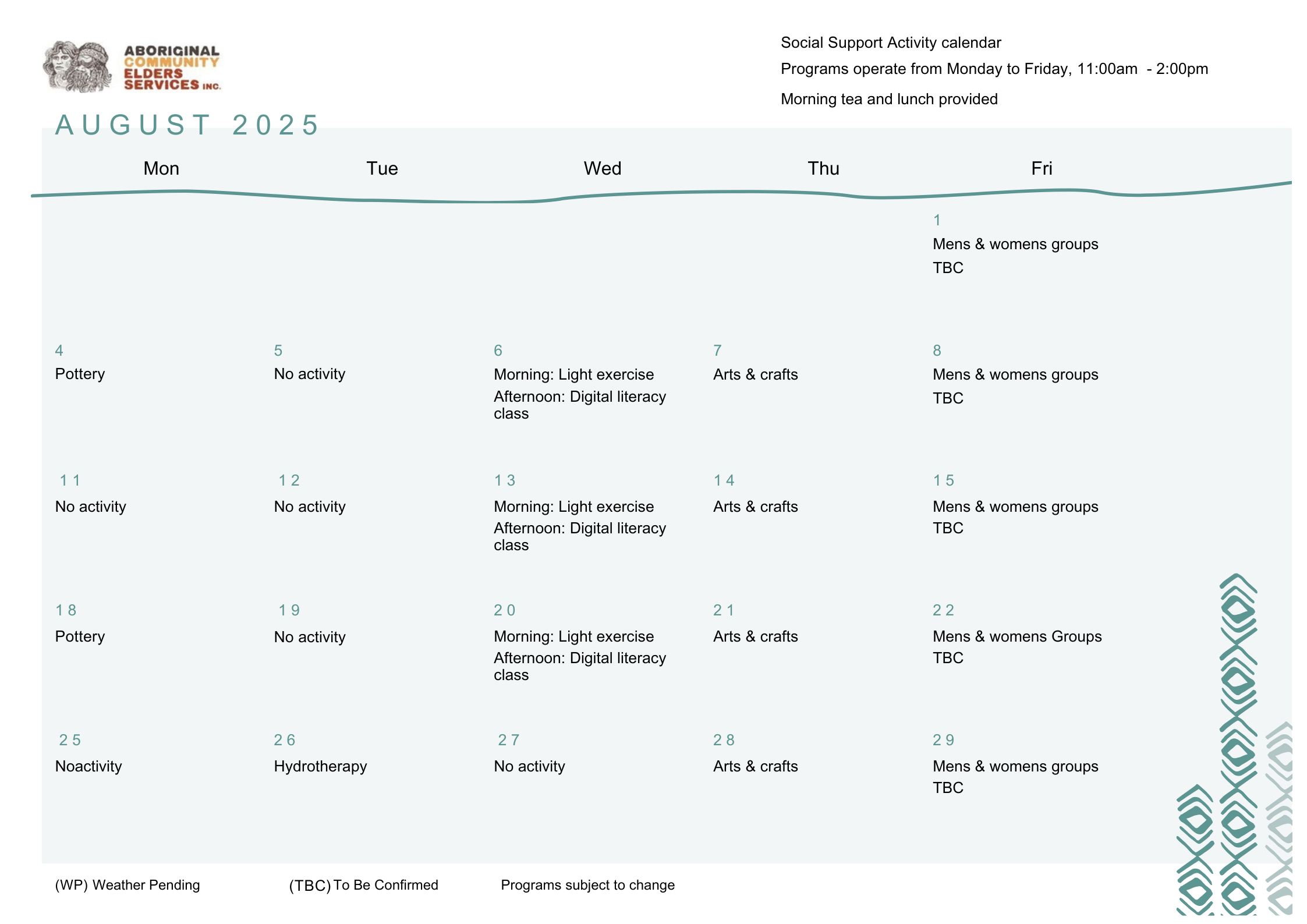 Updated SS August Calendar